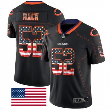 Khalil Mack #52 Chicago Bears Rush Limited Player Jersey Men's Black USA Flag Size XXXL