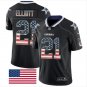 Ezekiel Elliott #21 Dallas Cowboys Rush Limited Player Jersey Men's Black USA Flag Size S