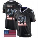 Ezekiel Elliott #21 Dallas Cowboys Rush Limited Player Jersey Men's Black USA Flag Size L
