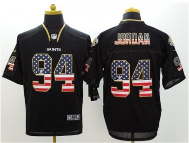 Cameron Jordan #94 New Orleans Saints Rush Limited Player Jersey Men's Black USA Flag Size XXL