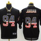 Cameron Jordan #94 New Orleans Saints Rush Limited Player Jersey Men's Black USA Flag Size XXXL