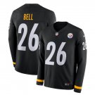 LeVeon Bell #26 Pittsburgh Steelers Therma Long Sleeve Jersey Men's Black Size S