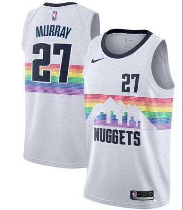 Jamal Murray #27 Denver Nuggets 2018/19 Swingman Men's Jersey City Edition White Size S