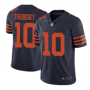 Mitchell Trubisky #10 Chicago Bears Throwback Limited Player Jersey Men's Navy Size M