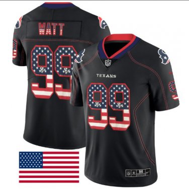 J.J. Watt #99 Houston Texans Limited Player Jersey Men's Black National Flag Size L
