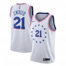 Joel Embiid #21 Philadelphia 76ers 2018/19 Swingman Men's Jersey Earned Edition White Size S