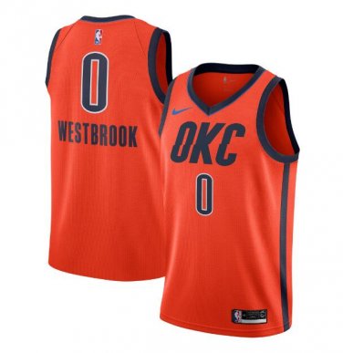 Russell Westbrook #0 Oklahoma City Thunder 2018/19 Swingman Jersey Earned Edition Orange Size S