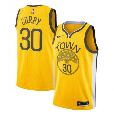 Stephen Curry #30 Golden State Warriors 2018/19 Swingman Men's Jersey Earned Edition Yellow Size L