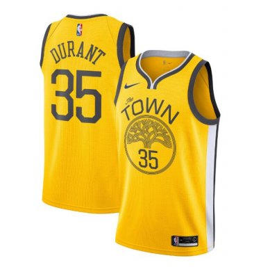 Kevin Durant #35 Golden State Warriors 2018/19 Swingman Men's Jersey Earned Edition Yellow Size L