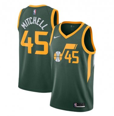Donovan Mitchell #45 Utah Jazz 2018/19 Swingman Men's Jersey Earned Edition Green Size XXL