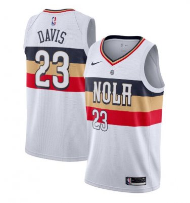 Anthony Davis #23 New Orleans Pelicans 2018/19 Swingman Men's Jersey Earned Edition White Size XXL