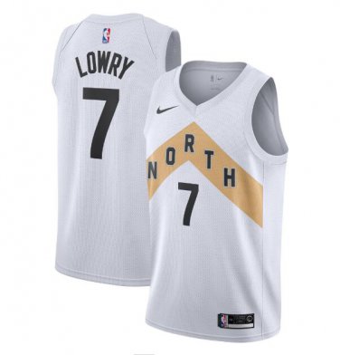 Kyle Lowry #7 Toronto Raptors 2018/19 Swingman Men's Jersey City Edition White Size XXL