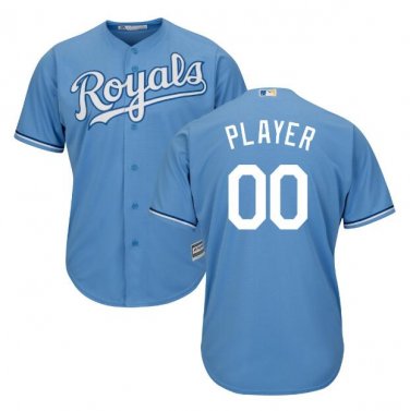 Custom Kansas City Royals Cool Base Player Men's Jersey Light Blue Size M L XL XXL XXXL
