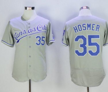 Eric Hosmer #35 Kansas City Royals Cool Base Player Men's Jersey Gray Size XXL