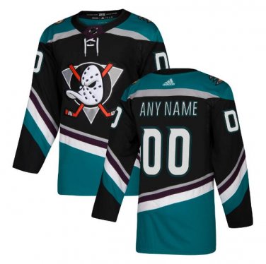 Custom Anaheim Ducks Alternate Blank Men's Jersey Black/Teal Size S M L / XXXL Available