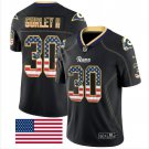 Todd Gurley II #30 Los Angeles Rams Limited Player Jersey Men's Black USA Flag Size L