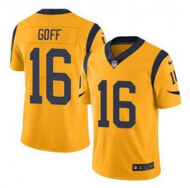 Jared Goff #16 Los Angeles Rams Limited Player Jersey Men's Yellow Size XXL