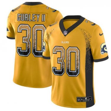 Todd Gurley II #30 Los Angeles Rams Limited Player Jersey Men's Yellow Drift Fashion Size XXXL