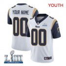 Custom Los Angeles Rams 2019 Super Bowl LIII Limited Jersey Youth White Size S M L XL