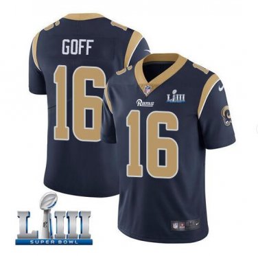 Jared Goff #16 Los Angeles Rams 2019 Super Bowl LIII Limited Player Jersey Men's Navy Size XXL