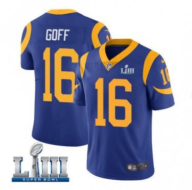 Jared Goff #16 Los Angeles Rams 2019 Super Bowl LIII Limited Player Jersey Men's Royal Size L