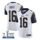Jared Goff #16 Los Angeles Rams 2019 Super Bowl LIII Limited Player Jersey Men's White Size L