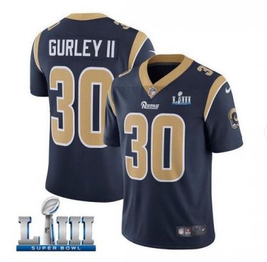 Todd Gurley II #30 Los Angeles Rams 2019 Super Bowl LIII Limited Player Jersey Men's Navy Size S