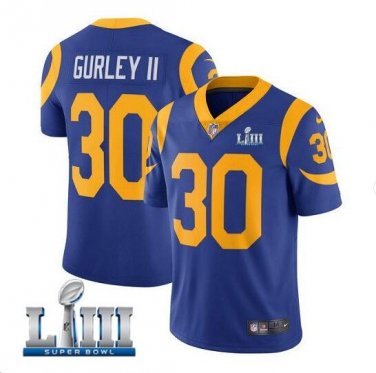 Todd Gurley II #30 Los Angeles Rams 2019 Super Bowl LIII Limited Player Jersey Men's Royal Size XXL