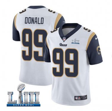 Aaron Donald #99 Los Angeles Rams 2019 Super Bowl LIII Limited Player Jersey Men's White Size XXL