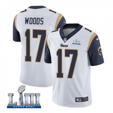 Robert Woods #17 Los Angeles Rams 2019 Super Bowl LIII Limited Player Jersey Men's White Size XXXL