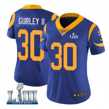 Todd Gurley II #30 Los Angeles Rams 2019 Super Bowl LIII Limited Jersey Women's Royal Size XXL