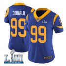 Aaron Donald #99 Los Angeles Rams 2019 Super Bowl LIII Limited Jersey Women's Royal Size XXL