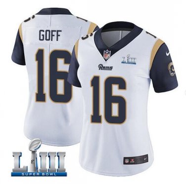 Jared Goff #16 Los Angeles Rams 2019 Super Bowl LIII Limited Player Jersey Women's White Size XXL