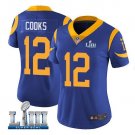Brandin Cooks #12 Los Angeles Rams 2019 Super Bowl LIII Limited Player Jersey Women's Royal Size S
