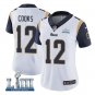 Brandin Cooks #12 Los Angeles Rams 2019 Super Bowl LIII Limited Player Jersey Women's White Size XL
