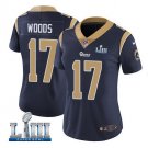 Robert Woods #17 Los Angeles Rams 2019 Super Bowl LIII Limited Player Jersey Women's Navy Size XXL