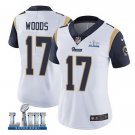 Robert Woods #17 Los Angeles Rams 2019 Super Bowl LIII Limited Player Jersey Women's White Size S
