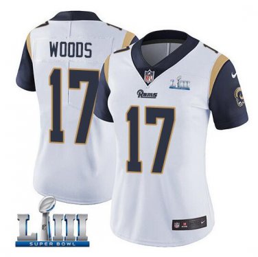 Robert Woods #17 Los Angeles Rams 2019 Super Bowl LIII Limited Player Jersey Women's White Size L
