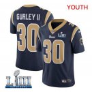 Todd Gurley II #30 Los Angeles Rams 2019 Super Bowl LIII Limited Player Jersey Youth Navy Size S