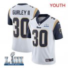 Todd Gurley II #30 Los Angeles Rams 2019 Super Bowl LIII Limited Player Jersey Youth White Size S