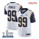 Aaron Donald #99 Los Angeles Rams 2019 Super Bowl LIII Limited Player Jersey Youth White Size XL