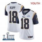 Cooper Kupp #18 Los Angeles Rams 2019 Super Bowl LIII Limited Player Jersey Youth White Size M
