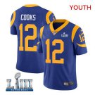 Brandin Cooks #12 Los Angeles Rams 2019 Super Bowl LIII Limited Player Jersey Youth Royal Size L