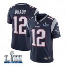 Tom Brady #12 New England Patriots 2019 Super Bowl LIII Limited Player Jersey Men's Navy Size L