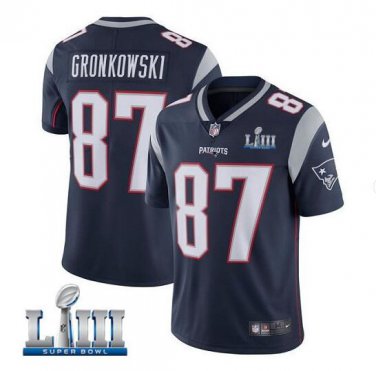 Rob Gronkowski #87 New England Patriots 2019 Super Bowl LIII Limited Player Jersey Men's Navy Size L