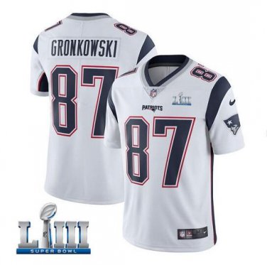 Rob Gronkowski #87 New England Patriots 2019 Super Bowl LIII Limited Jersey Men's White Size S