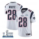 James White #28 New England Patriots 2019 Super Bowl LIII Limited Player Jersey Men's White Size XL