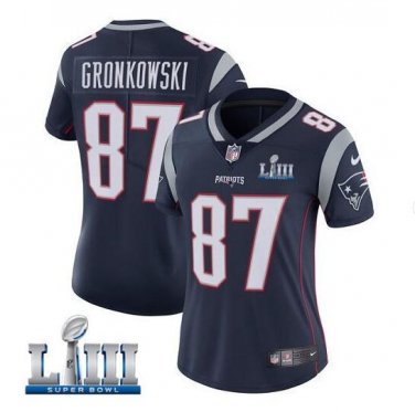 Rob Gronkowski #87 New England Patriots 2019 Super Bowl LIII Limited Jersey Women's Navy Size S