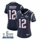 Tom Brady #12 New England Patriots 2019 Super Bowl LIII Limited Player Jersey Women's Navy Size XL