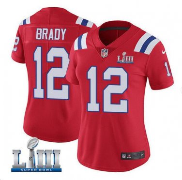 Tom Brady #12 New England Patriots 2019 Super Bowl LIII Limited Player Jersey Women's Red Size XL